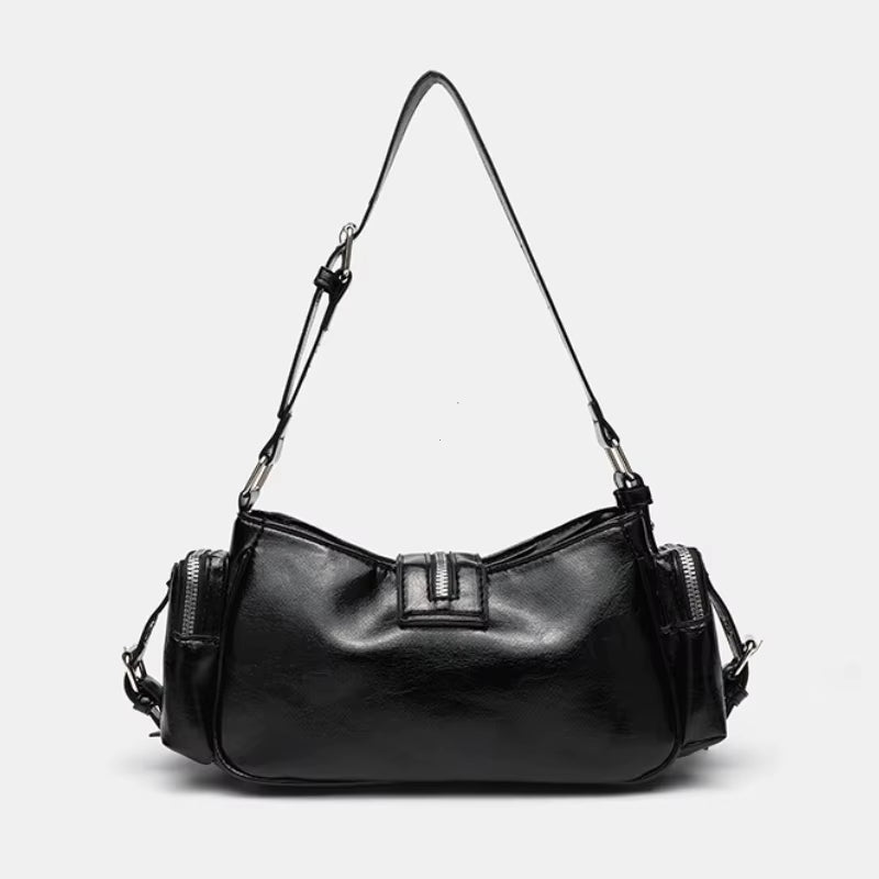 Women'S Y2K Punk Vintage Shoulder Purse PU Leather Gothic Rivet Handbag Waist Bag Luxury Black Cross Body Bags with Spikes