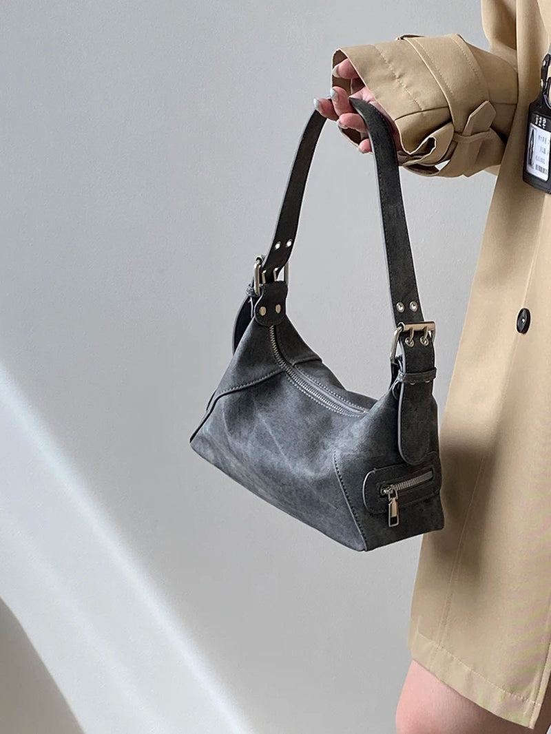 Vintage Y2K Women'S Underarm Bags Pu Leather Hot Girls Shoulder Bag Casual Portable Female Tote Purse Crossbody Bag Handbags