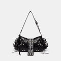Women'S Y2K Punk Vintage Shoulder Purse PU Leather Gothic Rivet Handbag Waist Bag Luxury Black Cross Body Bags with Spikes