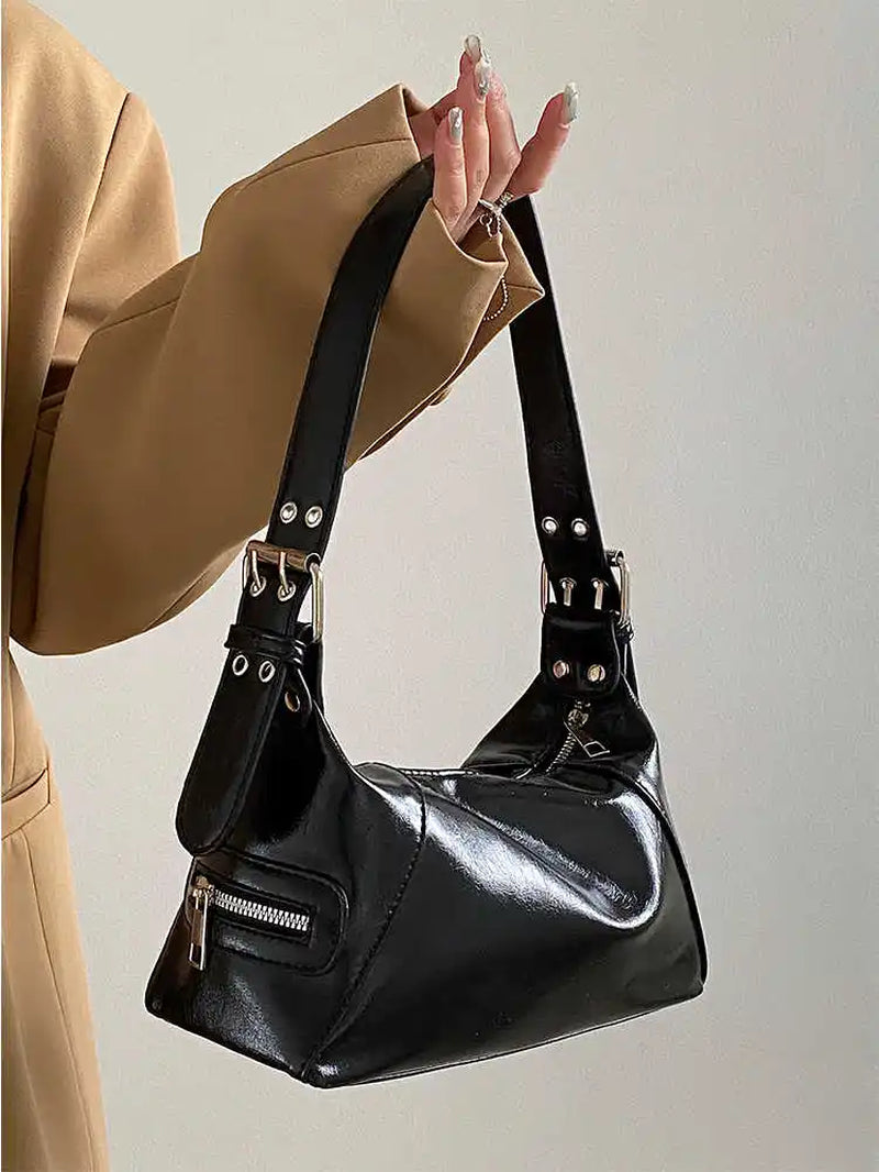 Vintage Y2K Women'S Underarm Bags Pu Leather Hot Girls Shoulder Bag Casual Portable Female Tote Purse Crossbody Bag Handbags