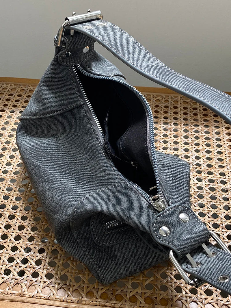 Vintage Y2K Women'S Underarm Bags Pu Leather Hot Girls Shoulder Bag Casual Portable Female Tote Purse Crossbody Bag Handbags