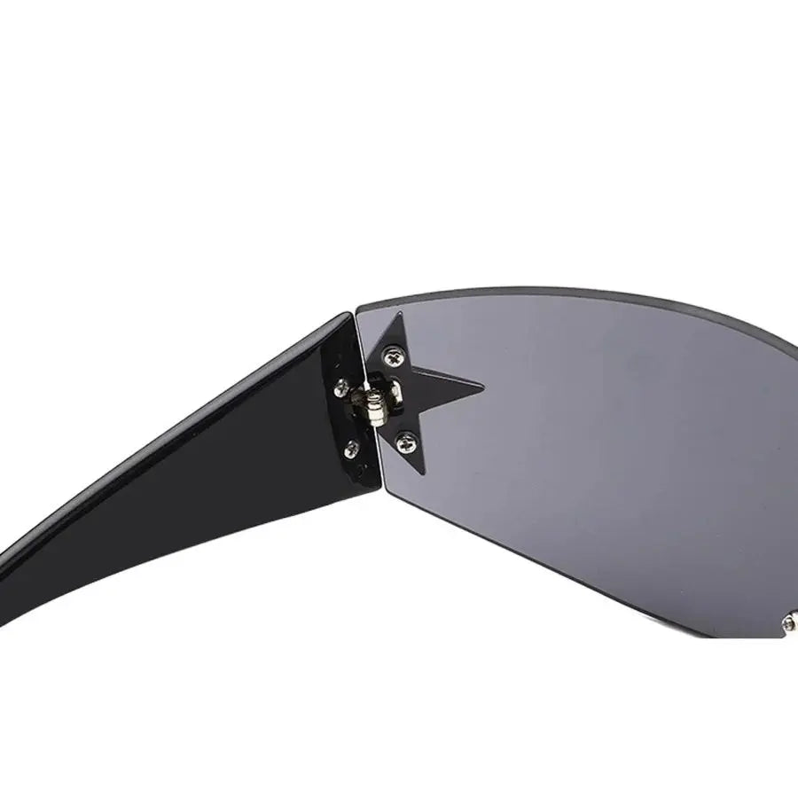 New Women'S Rimless Star Decoration Integrated Y2K Hot Girl Style Hip Hop Fashion Sunglasses Beach Party Glasses Men