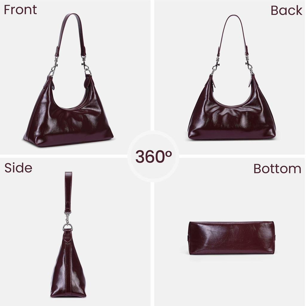 DaviLuxe Boudoir Crescent Shoulder Bag – Black Glossy Luxe Edition