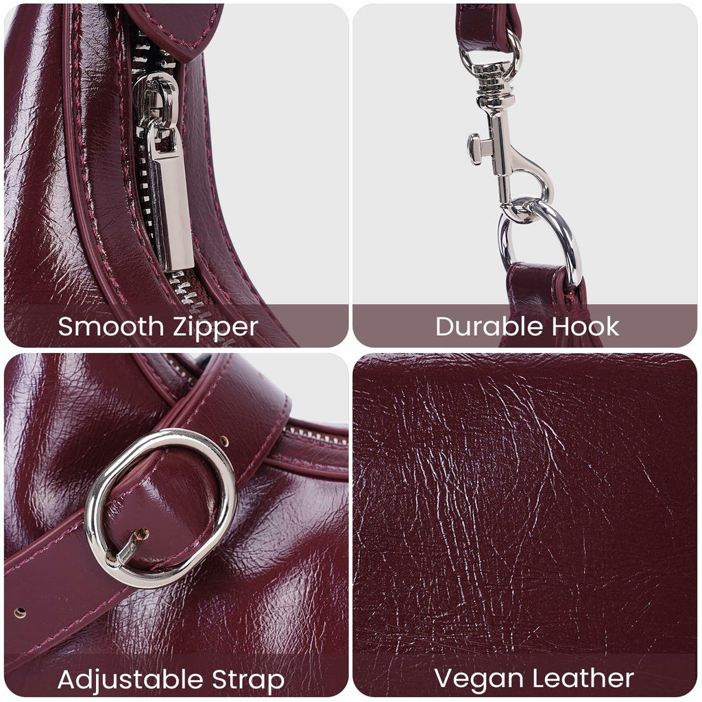 DaviLuxe Boudoir Crescent Shoulder Bag – Black Glossy Luxe Edition