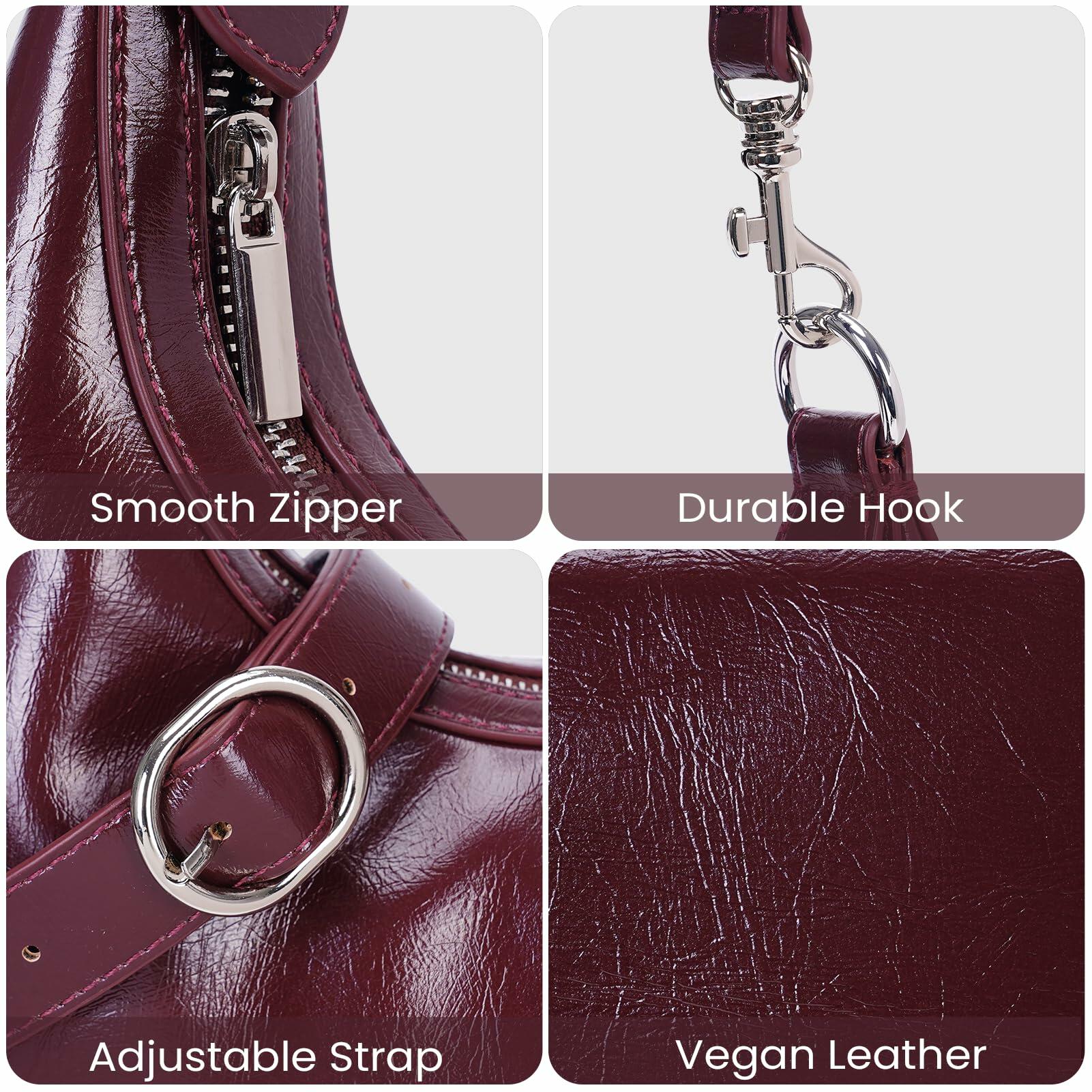 DaviLuxe Boudoir Crescent Shoulder Bag – Black Glossy Luxe Edition