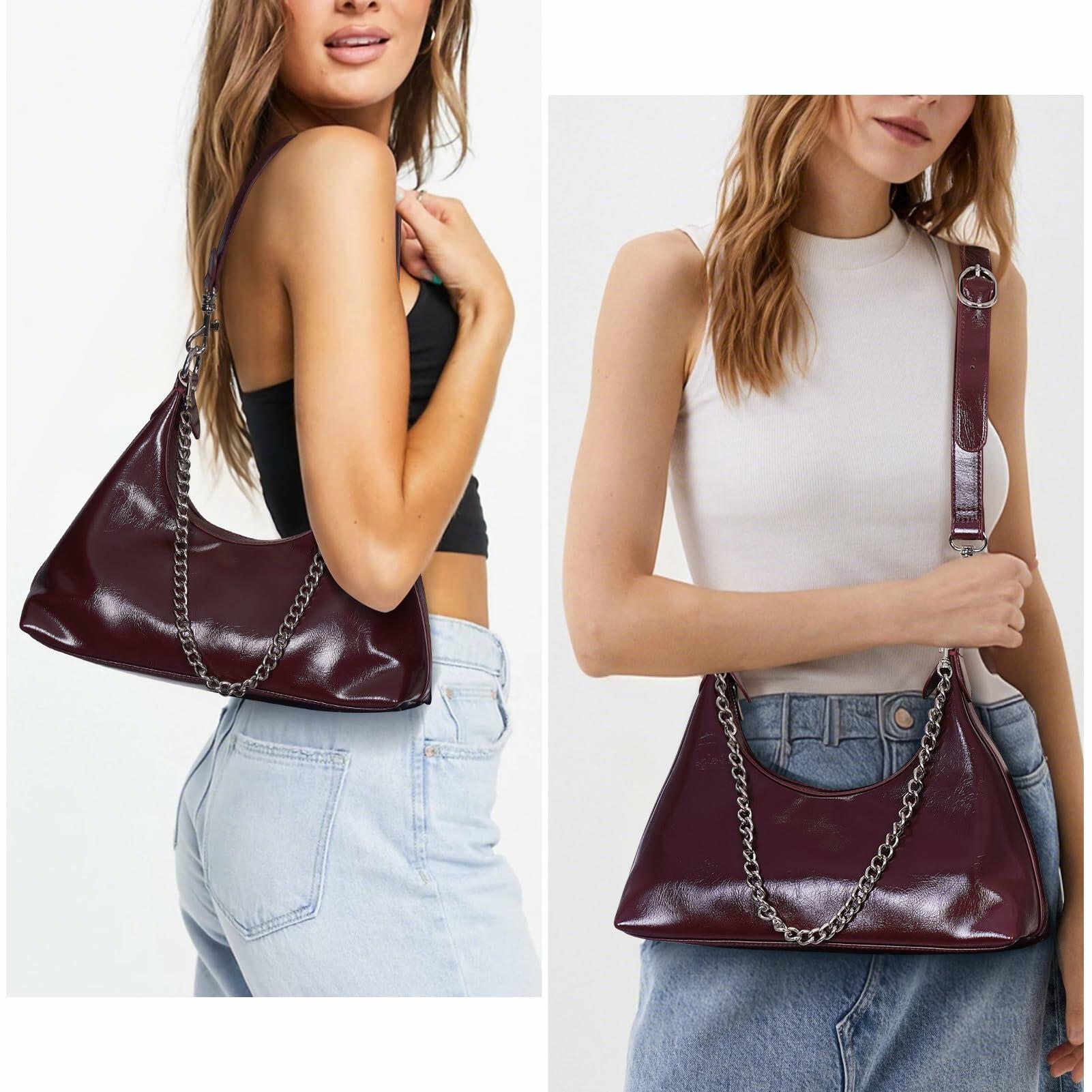 DaviLuxe Boudoir Crescent Shoulder Bag – Black Glossy Luxe Edition